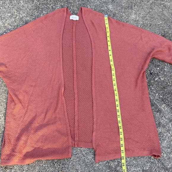 Beccel Coral Waffle Knit Open Front Cardigan - Size S/M - Picture 7 of 8